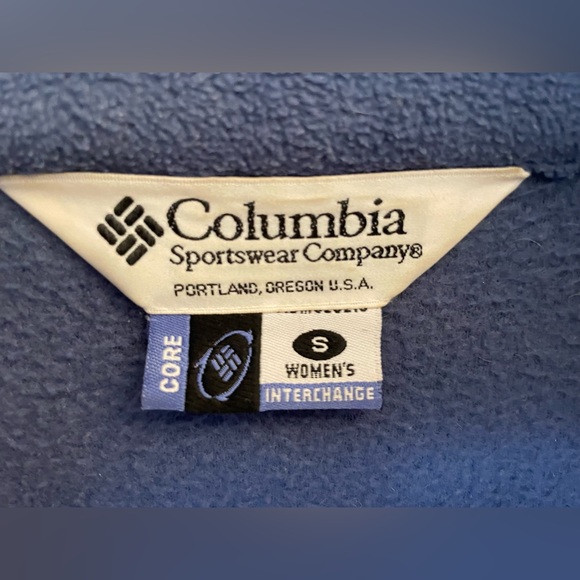 Columbia Dark Periwinkle Core Fleece size Small Lined Sleeves for Extra Warmth - Picture 8 of 10